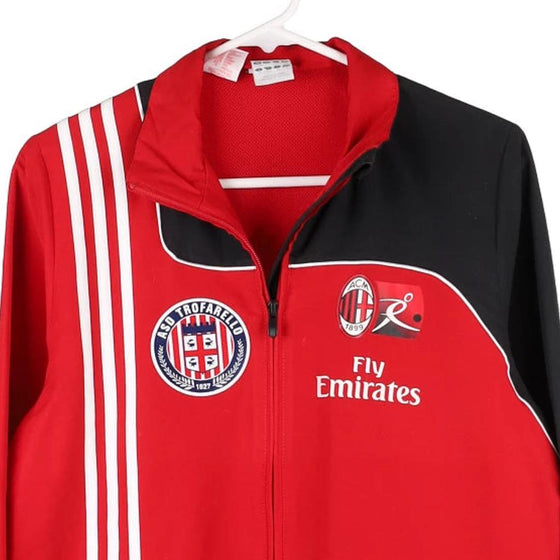 Vintage red Age 13-14 A.C Milan Adidas Track Jacket - boys large