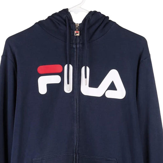 Vintage navy Fila Hoodie - mens small