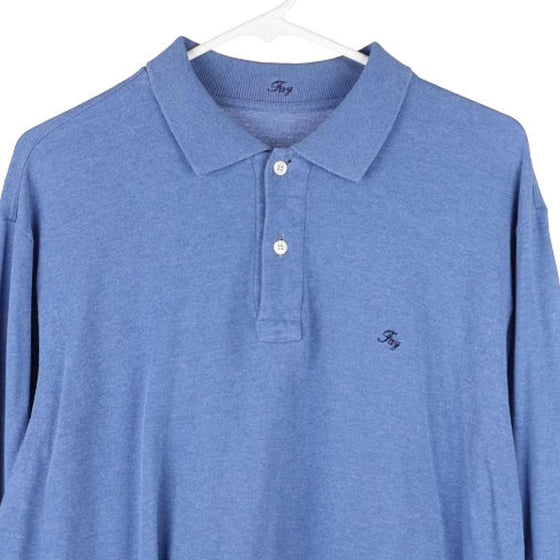 Vintage blue Fay Long Sleeve Polo Shirt - mens large