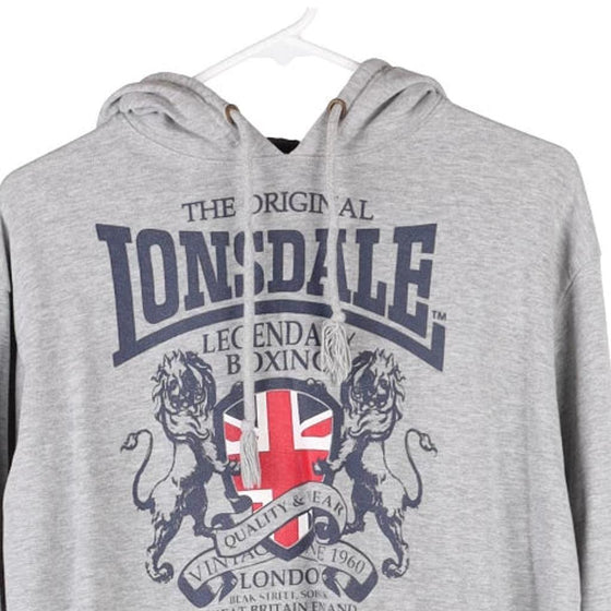 Vintage grey Lonsdale Hoodie - mens medium