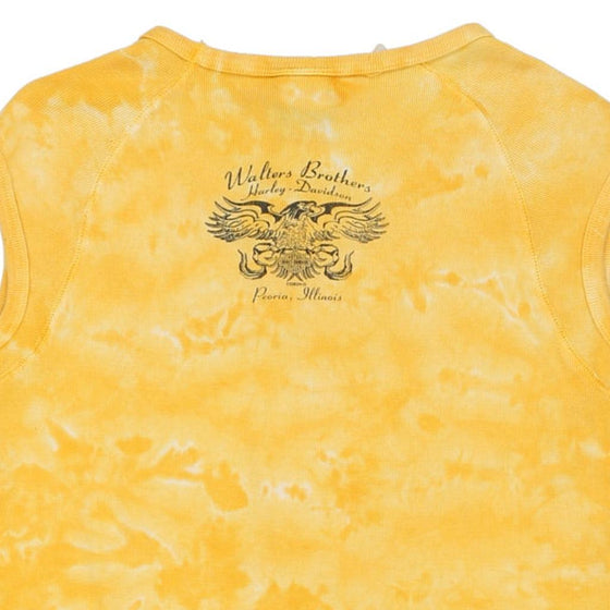 Vintage yellow Peoria Illinois Harley Davidson Top - womens medium