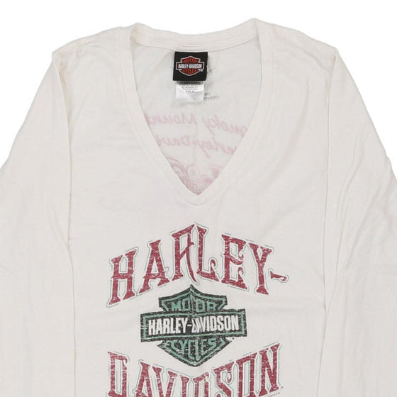 Vintage white Maryville TN Harley Davidson Long Sleeve T-Shirt - womens medium