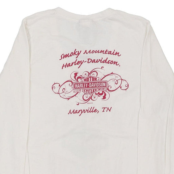 Vintage white Maryville TN Harley Davidson Long Sleeve T-Shirt - womens medium