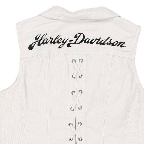 Vintage white Harley Davidson Gilet - womens large