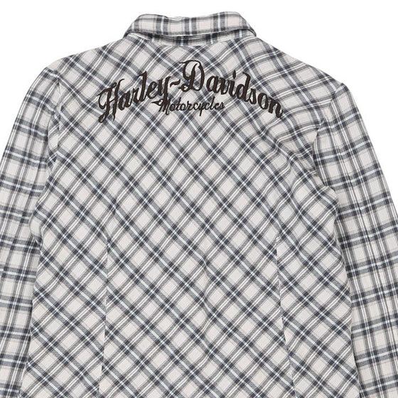 Vintage grey Harley Davidson Flannel Shirt - womens large