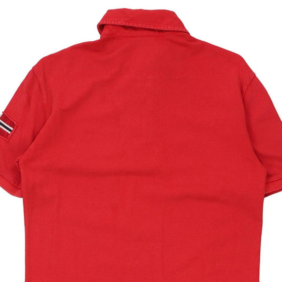 Vintage red Napapijri Polo Shirt - mens medium