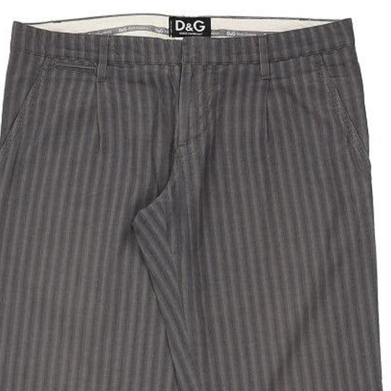 Dolce & Gabbana Striped Trousers - 36W UK 14 Grey Cotton Blend