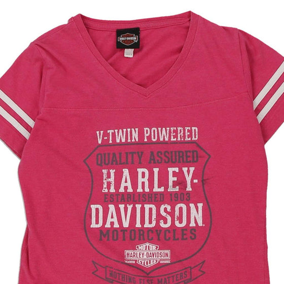 Vintage pink Peoria IL Harley Davidson T-Shirt - womens medium