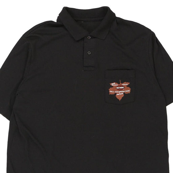 Vintage black Harley Davidson Polo Shirt - mens x-large