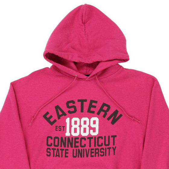 Connecticut State Champion College Hoodie - Medium Pink Cotton Blend - Thrifted.com