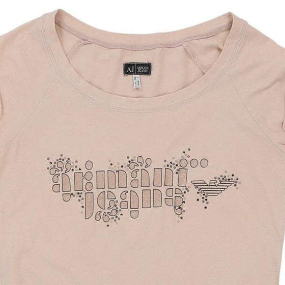 Armani Jeans T-Shirt - Small Pink Cotton