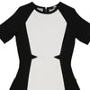 Karl Lagerfeld Midi A-Line Dress - Small Black & White Viscose Blend