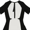 Karl Lagerfeld Midi A-Line Dress - Small Black & White Viscose Blend