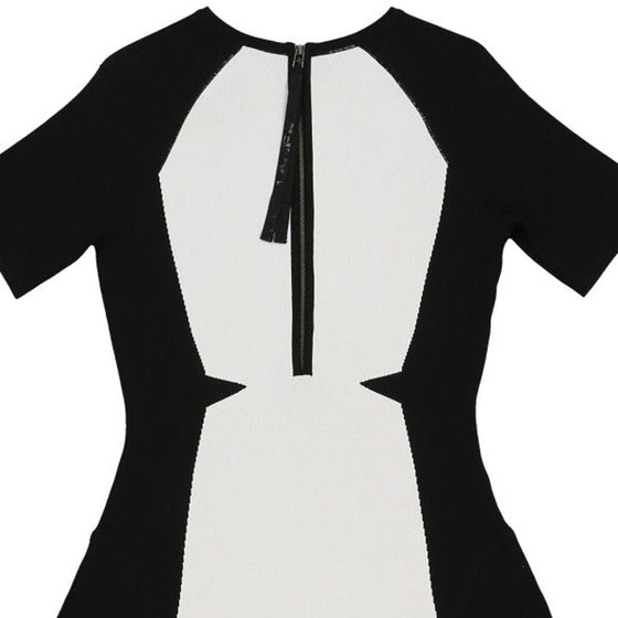 Karl Lagerfeld Midi A-Line Dress - Small Black & White Viscose Blend