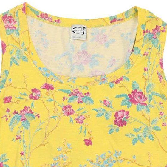 Cavalli Jeans Floral Top - Medium Yellow Cotton