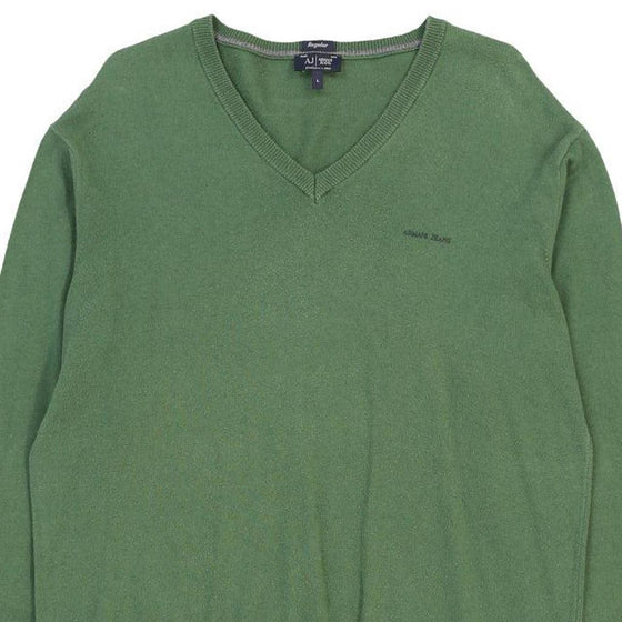 Vintage green Armani Jeans Jumper - mens large