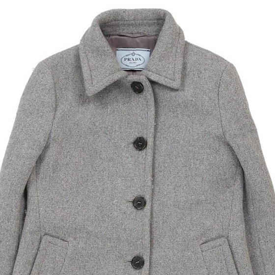 Prada Trench Coat - Large Grey Wool Blend