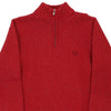 Vintage red Fred Perry 1/4 Zip - mens large