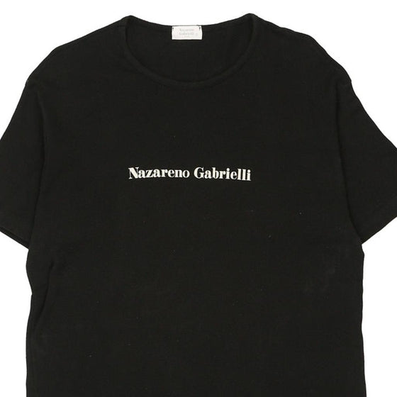 Vintage black Nazareno Gabrielli T-Shirt - mens medium