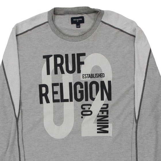 Vintage grey True Religion Long Sleeve T-Shirt - mens xxx-large