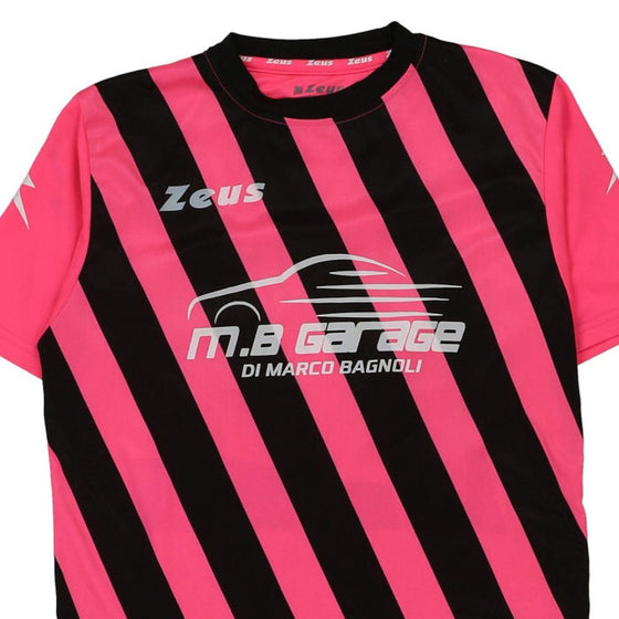 Pre-Loved pink M.B.Garage Zeus Football Shirt - mens medium