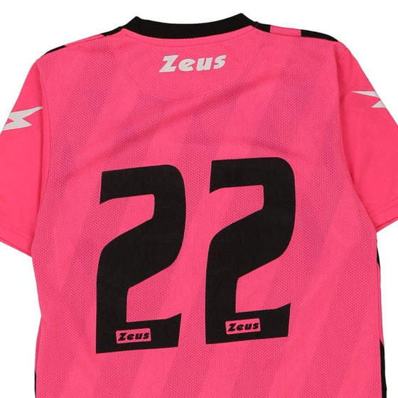 Pre-Loved pink M.B.Garage Zeus Football Shirt - mens medium