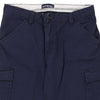 Vintage navy Cotton & Silk Cargo Shorts - mens 34" waist