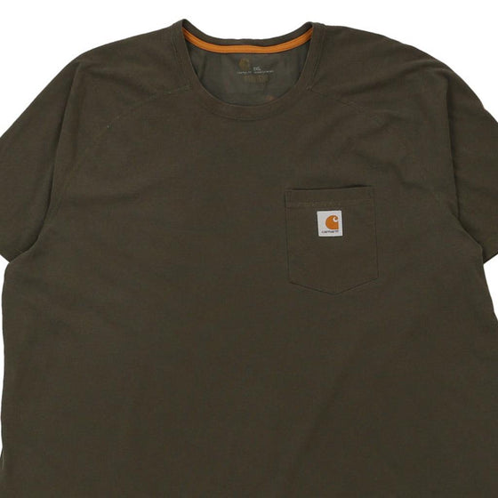 Vintage khaki Carhartt T-Shirt - mens xx-large