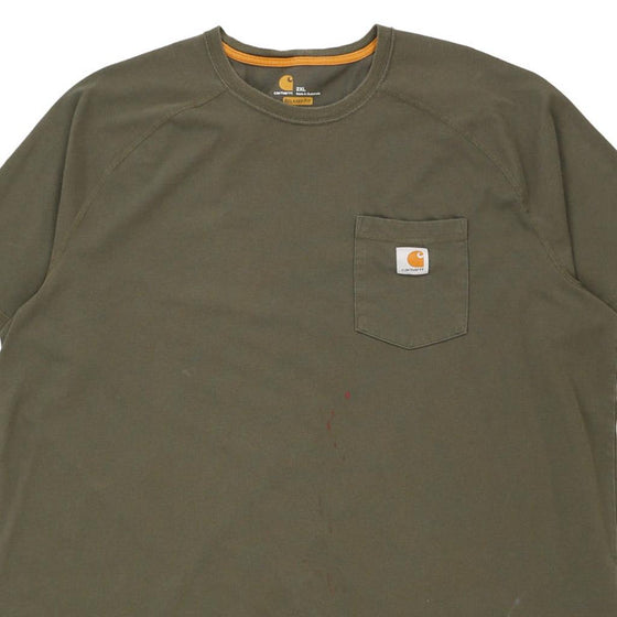 Vintage khaki Carhartt T-Shirt - mens xx-large