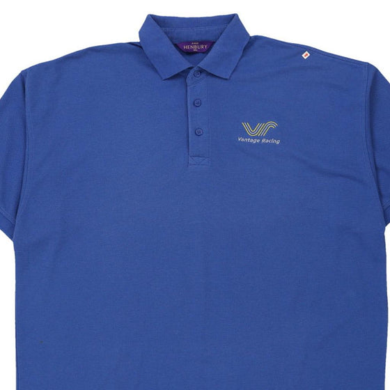 Vintage blue Vantage Racing Henbury Polo Shirt - mens xxx-large