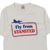 Vintage white 1980s Fly from Stansted W T-Shirt - mens large