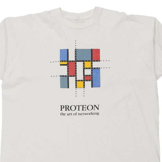 Vintage white Proteon T-Shirt - mens x-large