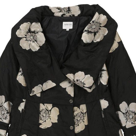 Armani Floral Jacket - Large Black Nylon