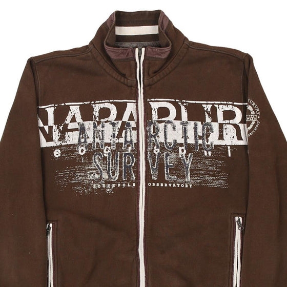 Vintage brown Napapijri Zip Up - mens medium