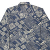 Vintage blue Knitter Patterned Shirt - mens x-large