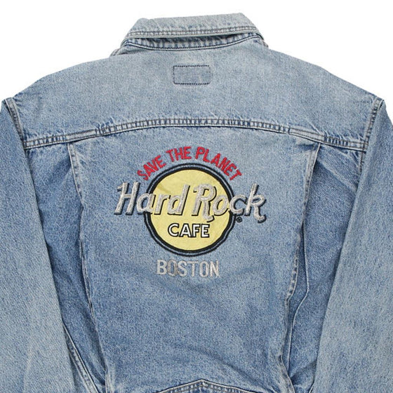 Vintage blue Hard Rock Cafe Boston Save The Planet Levis Denim Jacket - mens xx-large