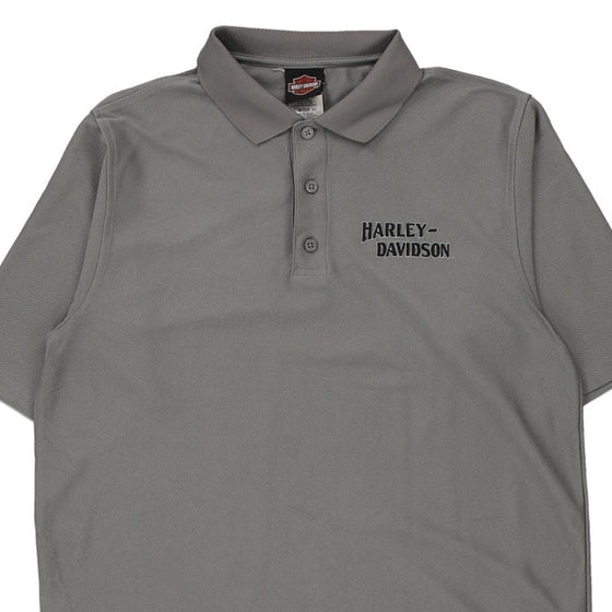 Vintage grey Harley Davidson Polo Shirt - mens medium