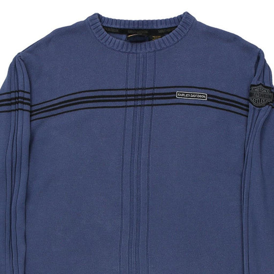 Vintage blue Harley Davidson Jumper - mens x-large