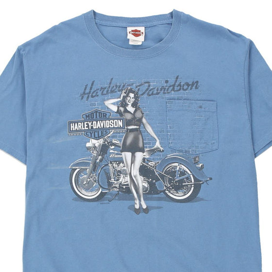 Vintage blue Atlantic City, NJ Harley Davidson T-Shirt - mens large