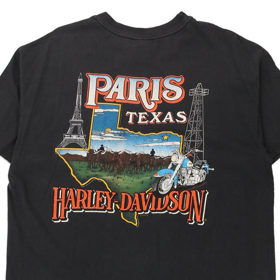 Vintage black Paris Texas Harley Davidson T-Shirt - mens x-large