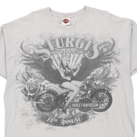 Pre-Loved white 2014 Sturgis Harley Davidson T-Shirt - mens xx-large