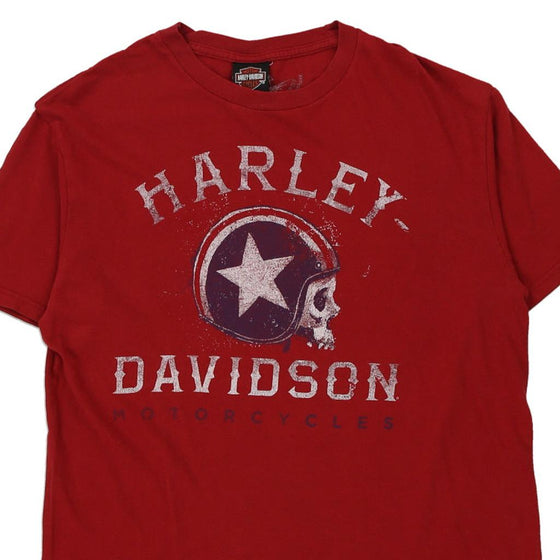 Vintage red New Castle, DE Harley Davidson T-Shirt - mens large