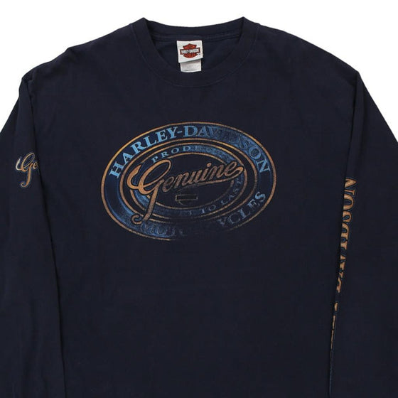 Vintage navy Appleton Wisconsin Harley Davidson Long Sleeve T-Shirt - mens x-large