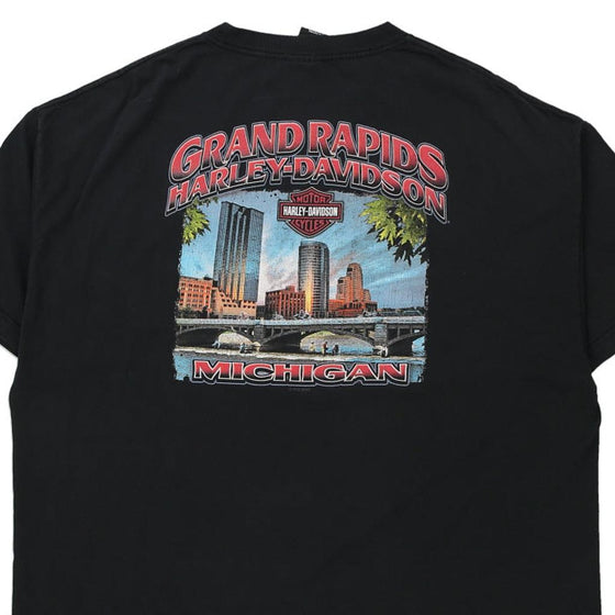 Vintage black Grand Rapids Michigan Harley Davidson T-Shirt - mens xx-large