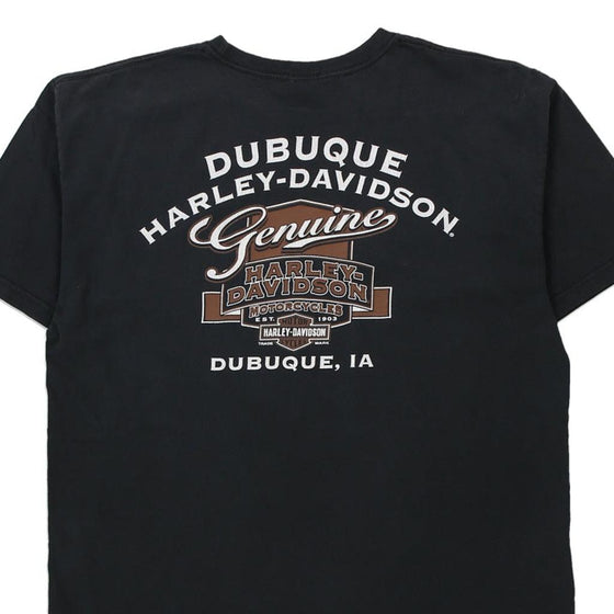 Vintage black Dubuque, IA Harley Davidson T-Shirt - mens medium