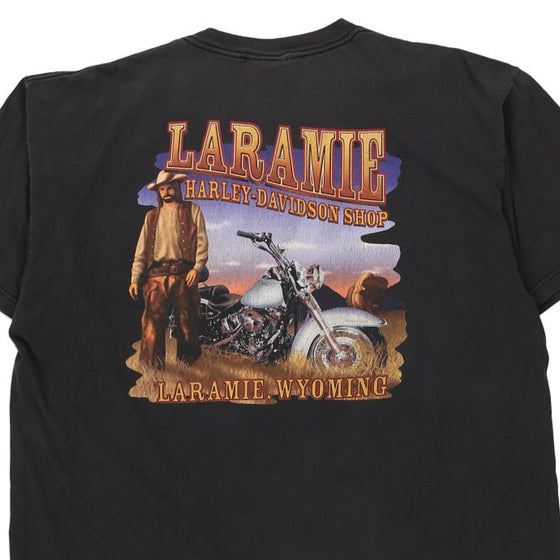 Vintage black Laramie, Wyoming Harley Davidson T-Shirt - mens xx-large