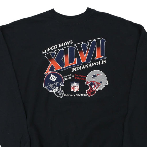 Pre-Loved black Superbowl XLVI 2012 Hanes Sweatshirt - mens x-large