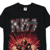 Vintage black Kiss Fruit Of The Loom T-Shirt - mens small