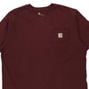 Pre-Loved burgundy Carhartt T-Shirt - mens x-large