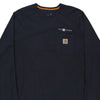 Pre-Loved navy Carhartt Long Sleeve T-Shirt - mens x-large